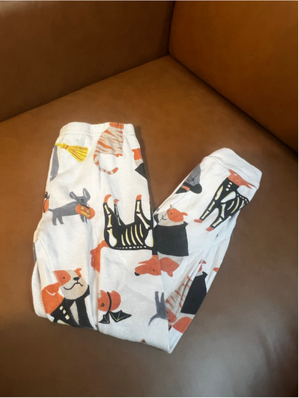 Girls Carter's Halloween Pajama Bottoms Size 5 White Orange